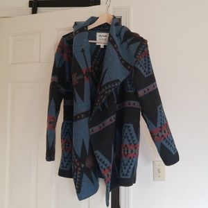 Hooded cardigan sweater